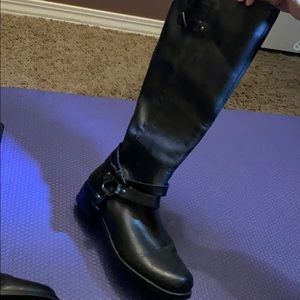 BCBG high flat black boots